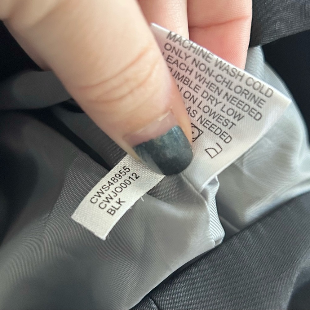 Calvin Klein Womens Double Breasted Coat in Black sz X-Small Classic Lightweight - Picture 6 of 9